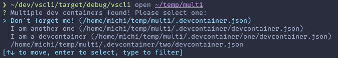 vscli screenshot 2
