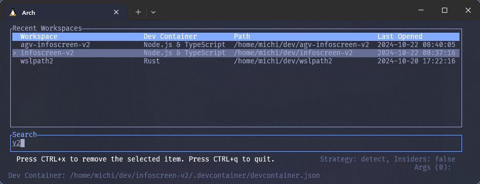 vscli screenshot 1