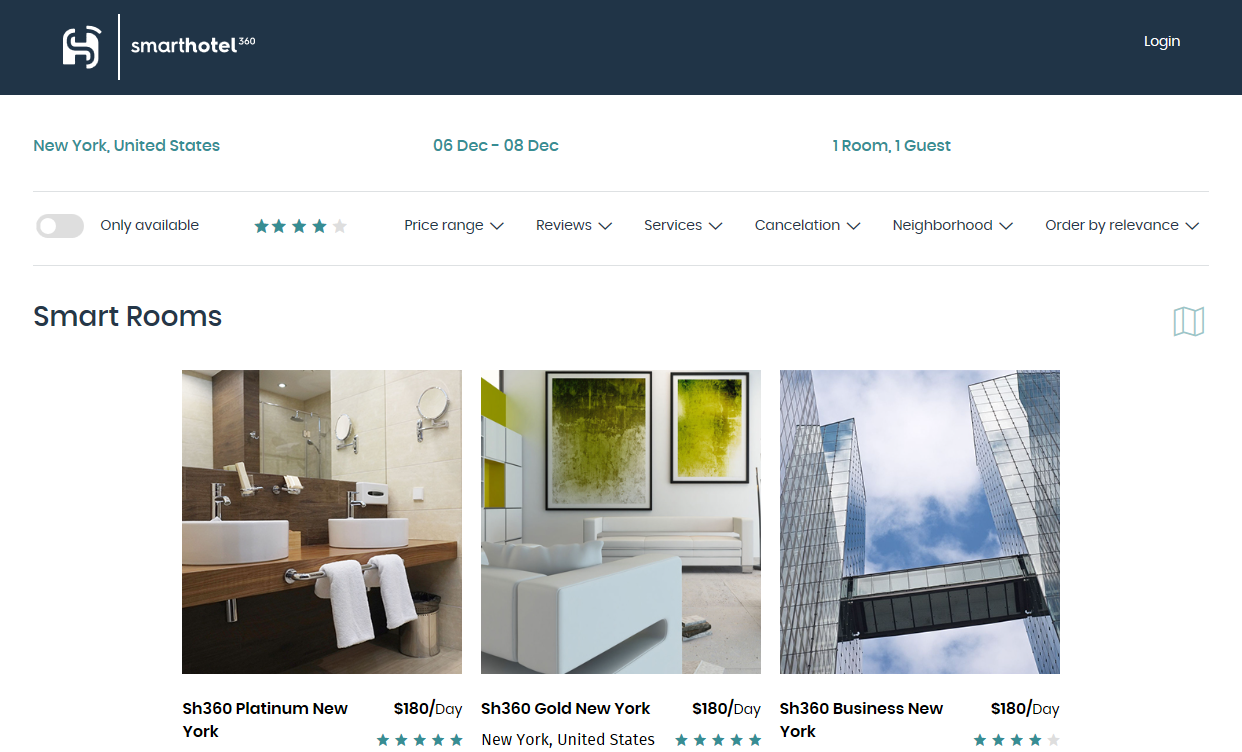 SmartHotel360-Website screenshot 1