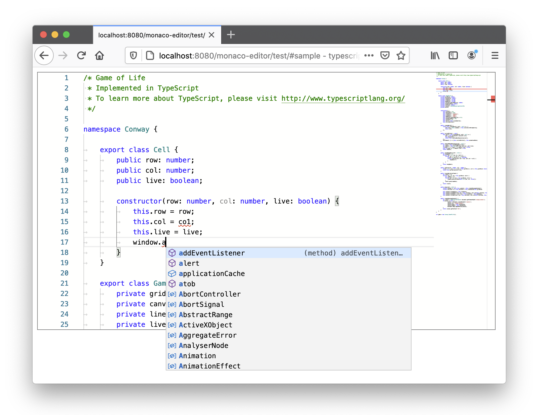 monaco-editor screenshot 1