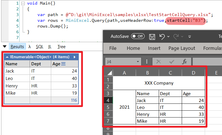 MiniExcel screenshot 4