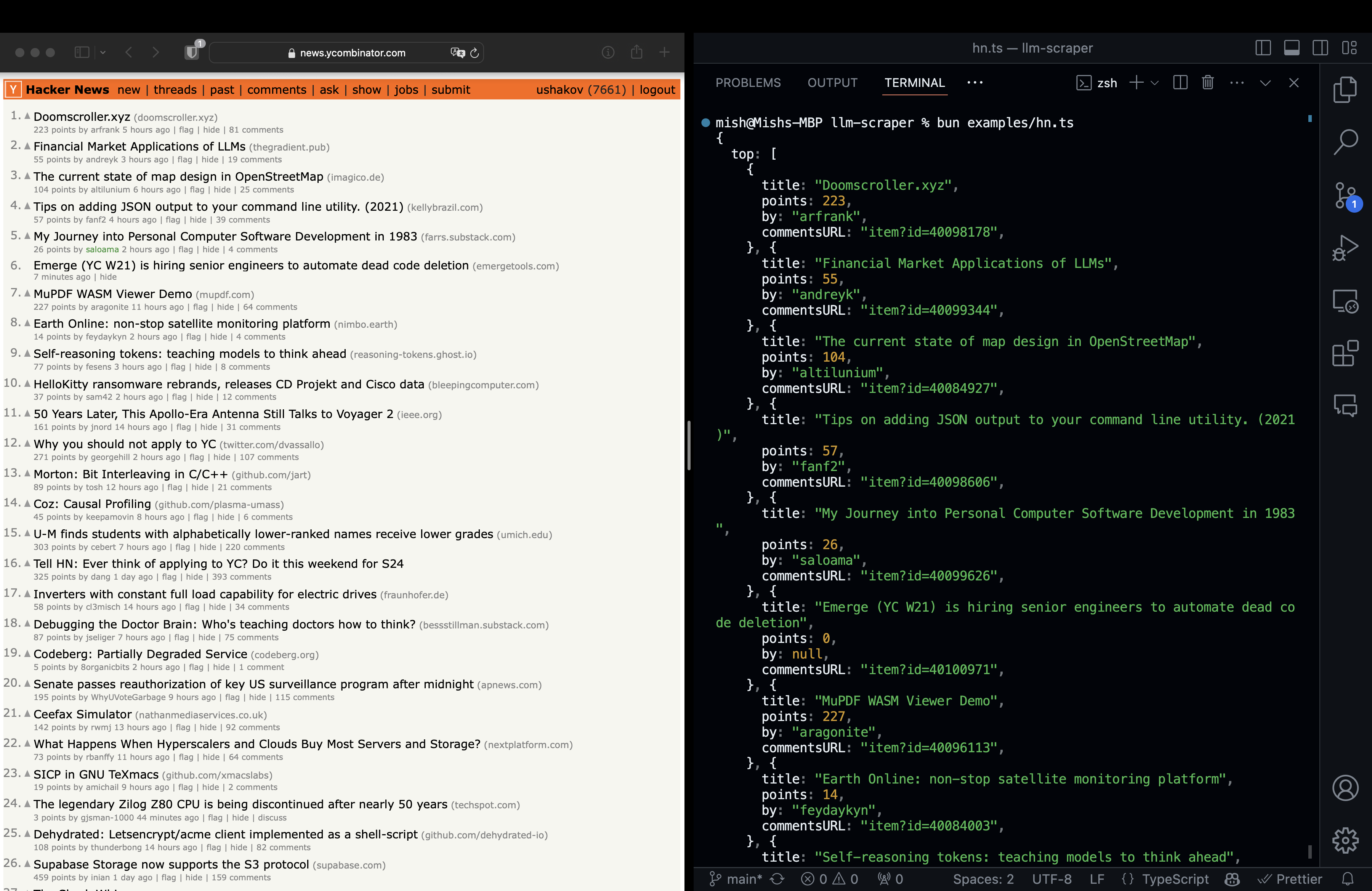 llm-scraper screenshot 1