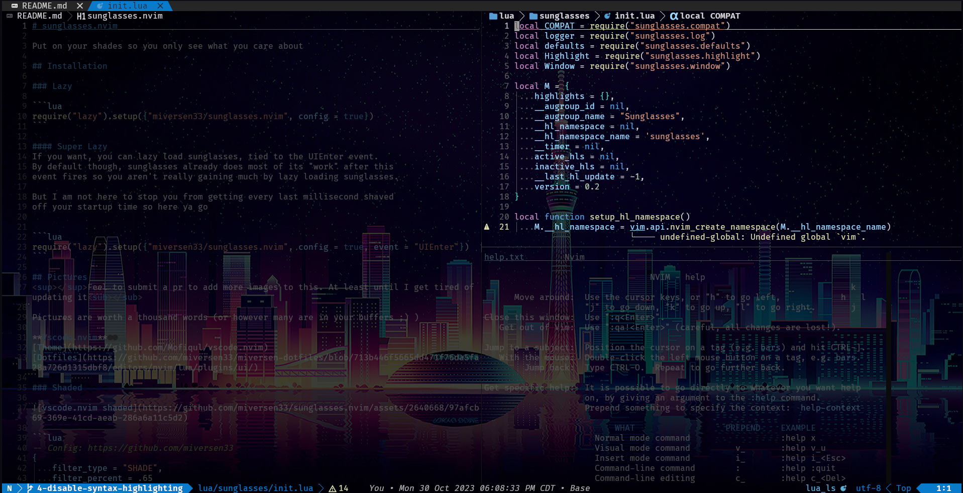 sunglasses.nvim screenshot 1