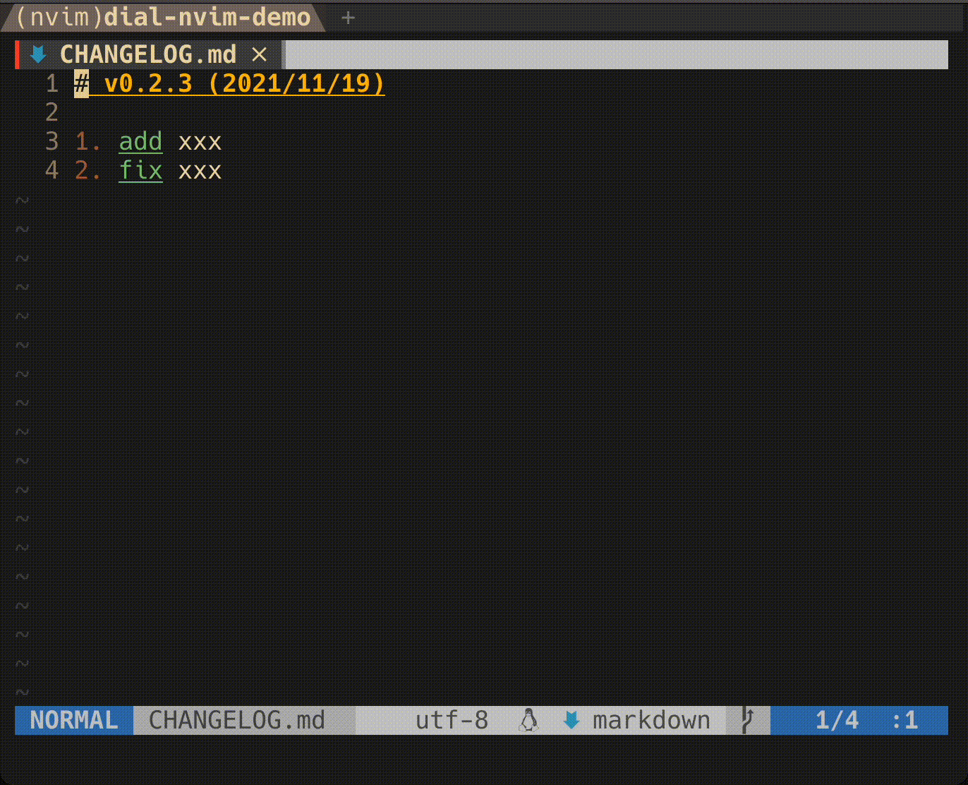 dial.nvim screenshot 1
