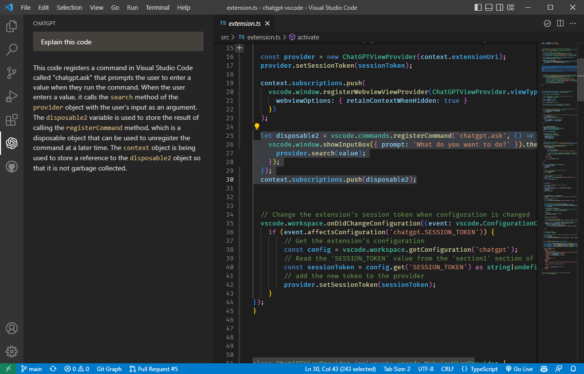 chatgpt-vscode screenshot 4