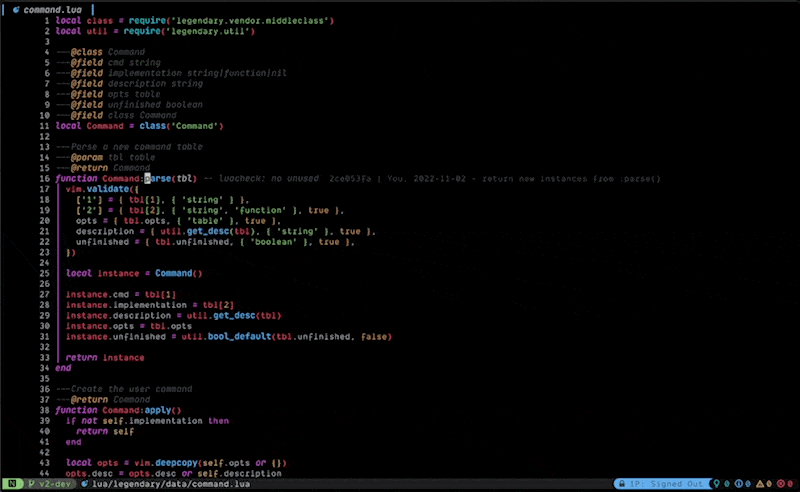 legendary.nvim screenshot 1