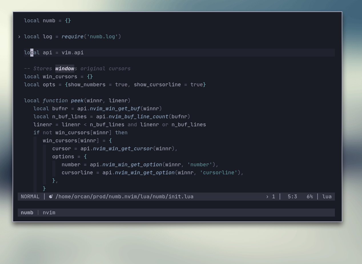 numb.nvim screenshot 1