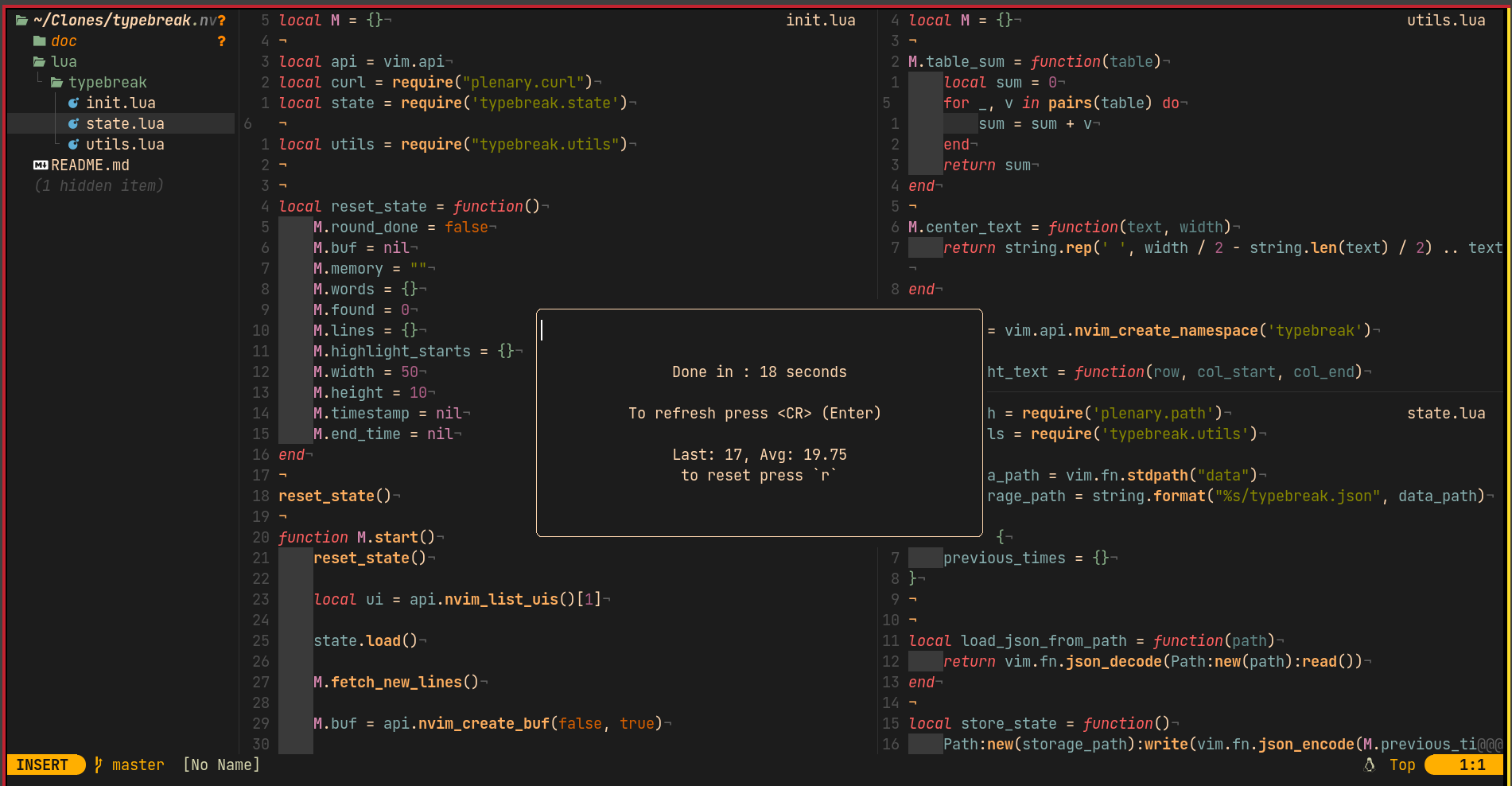 typebreak.nvim screenshot 2
