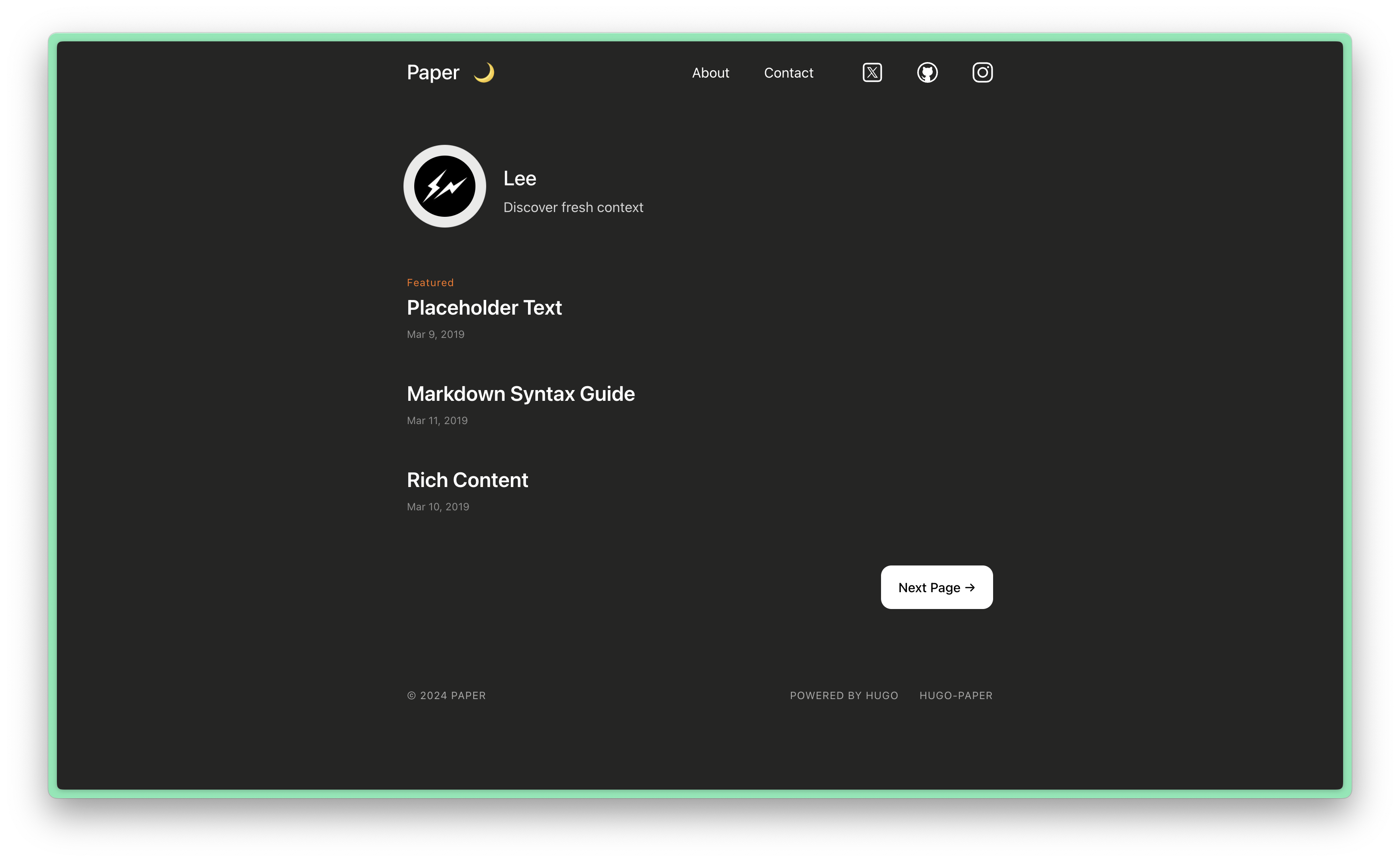 hugo-paper screenshot 2