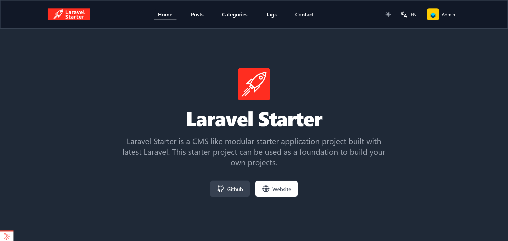 laravel-starter screenshot 2