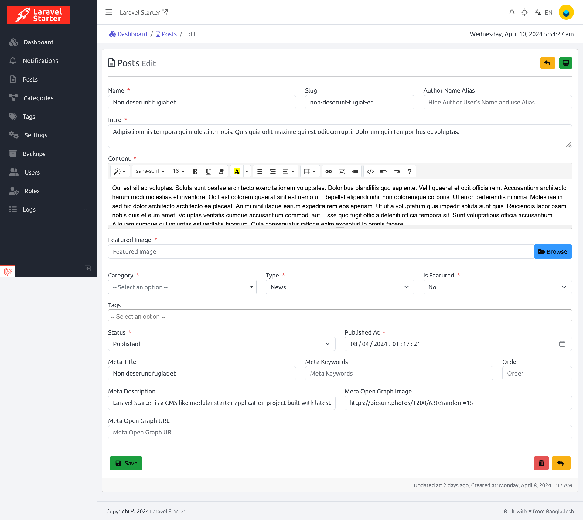 laravel-starter screenshot 9