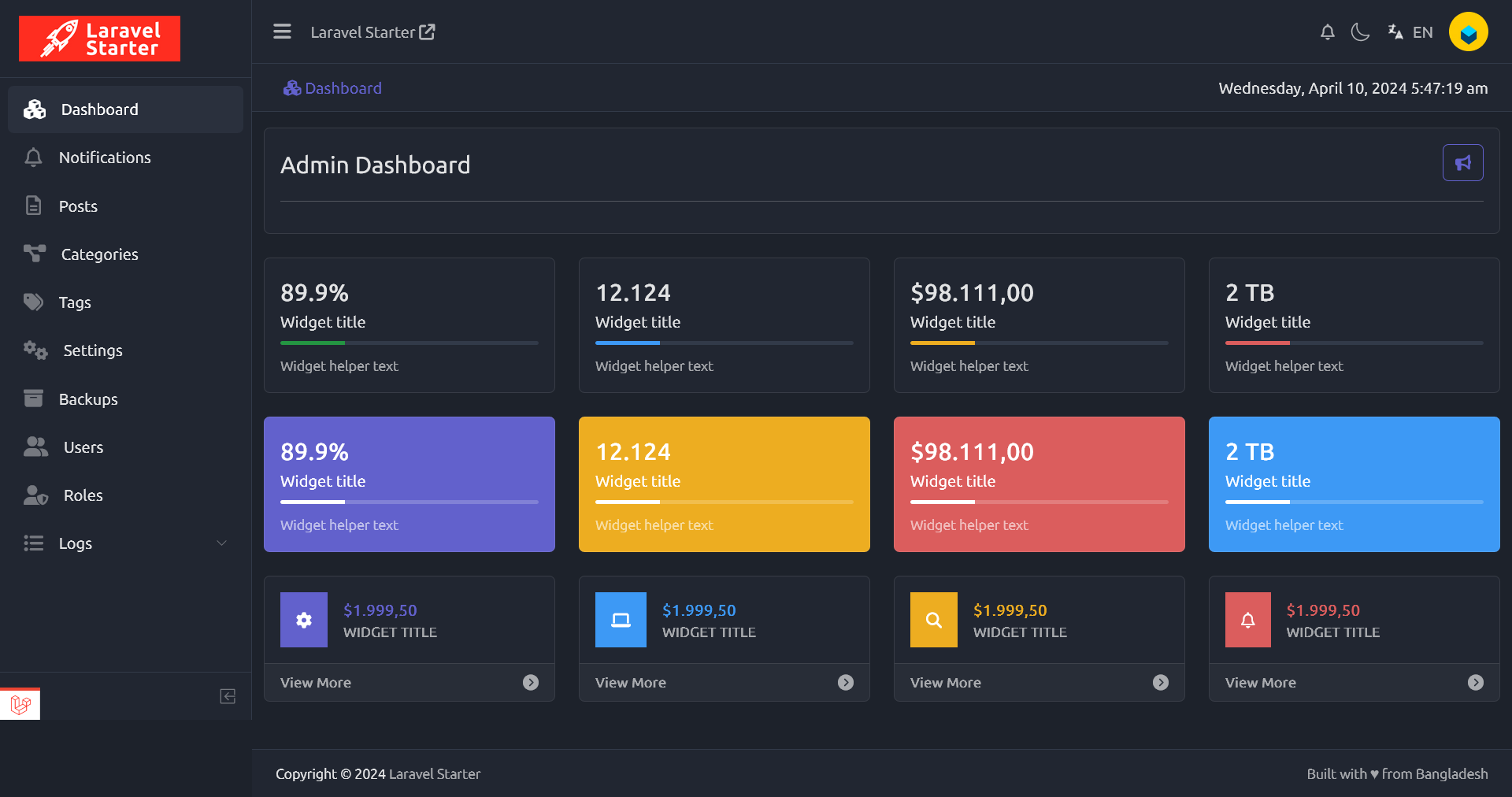 laravel-starter screenshot 6