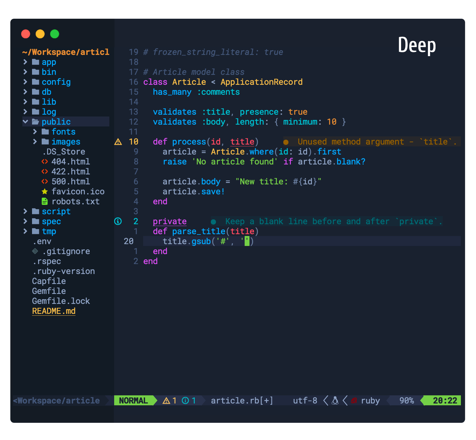 onedark.nvim screenshot 5