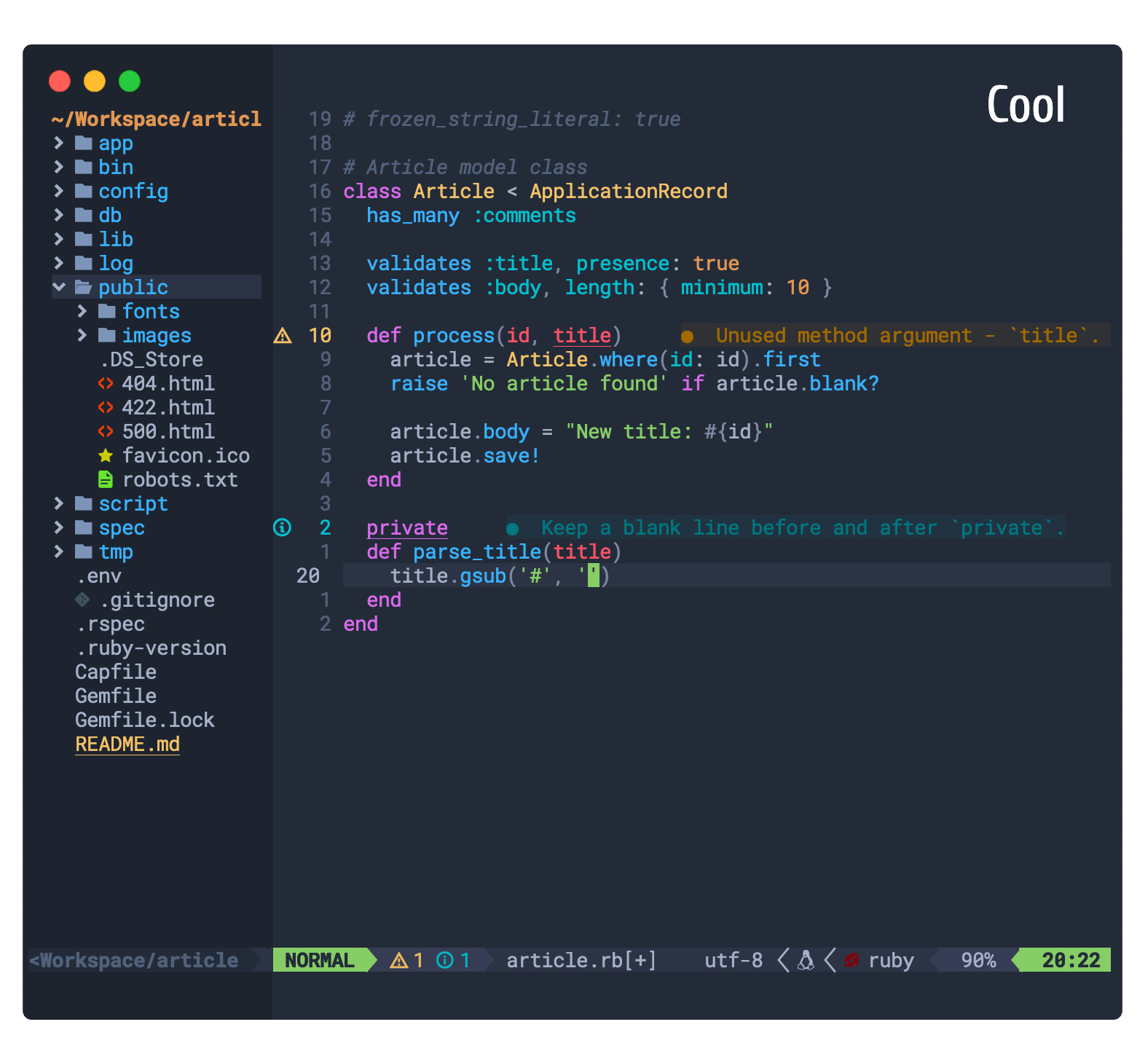 onedark.nvim screenshot 4