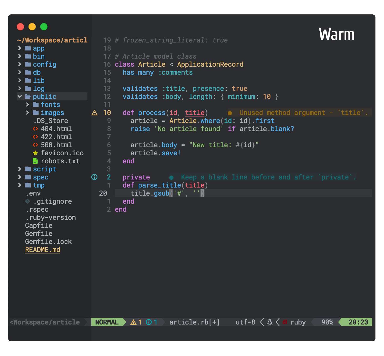 onedark.nvim screenshot 6