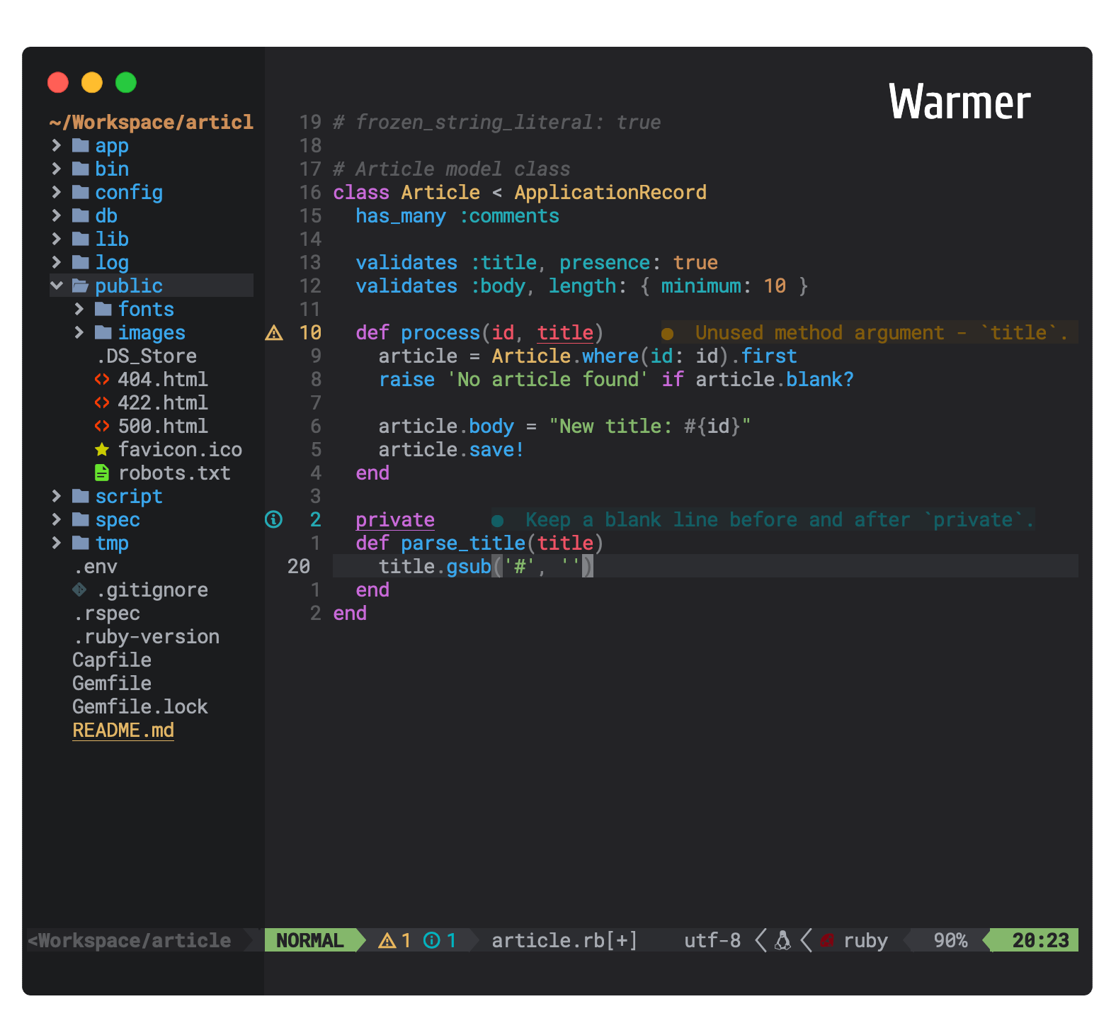 onedark.nvim screenshot 7