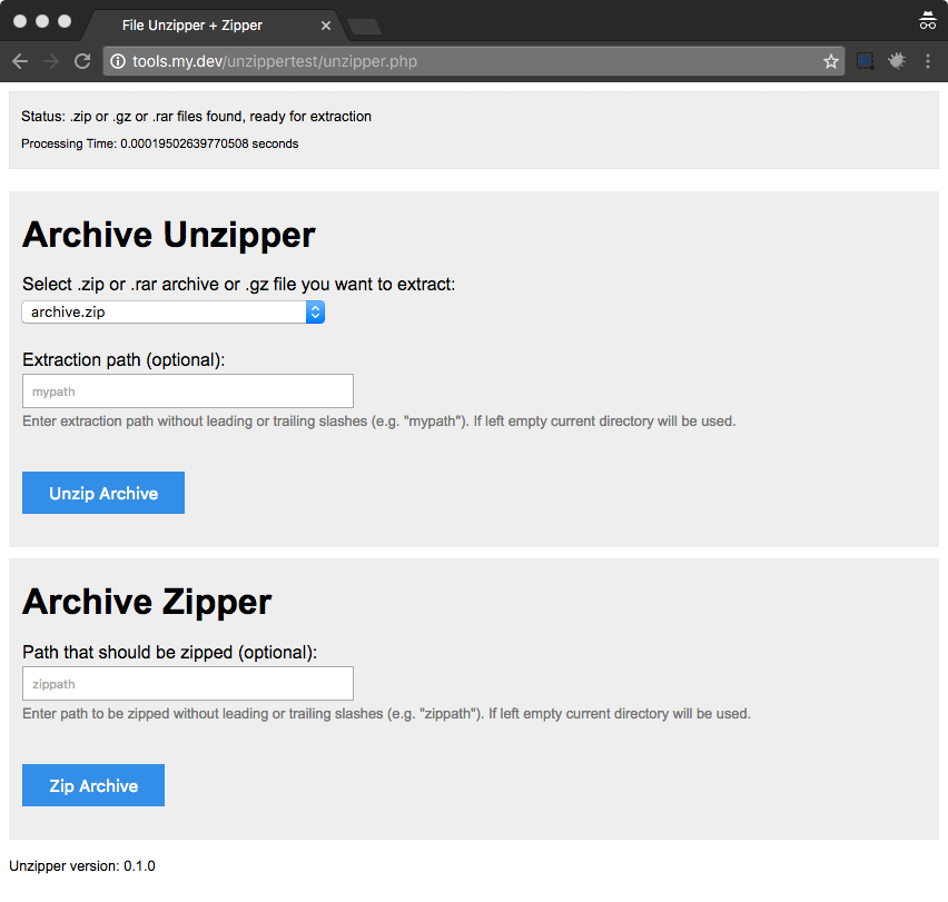 unzipper screenshot 1
