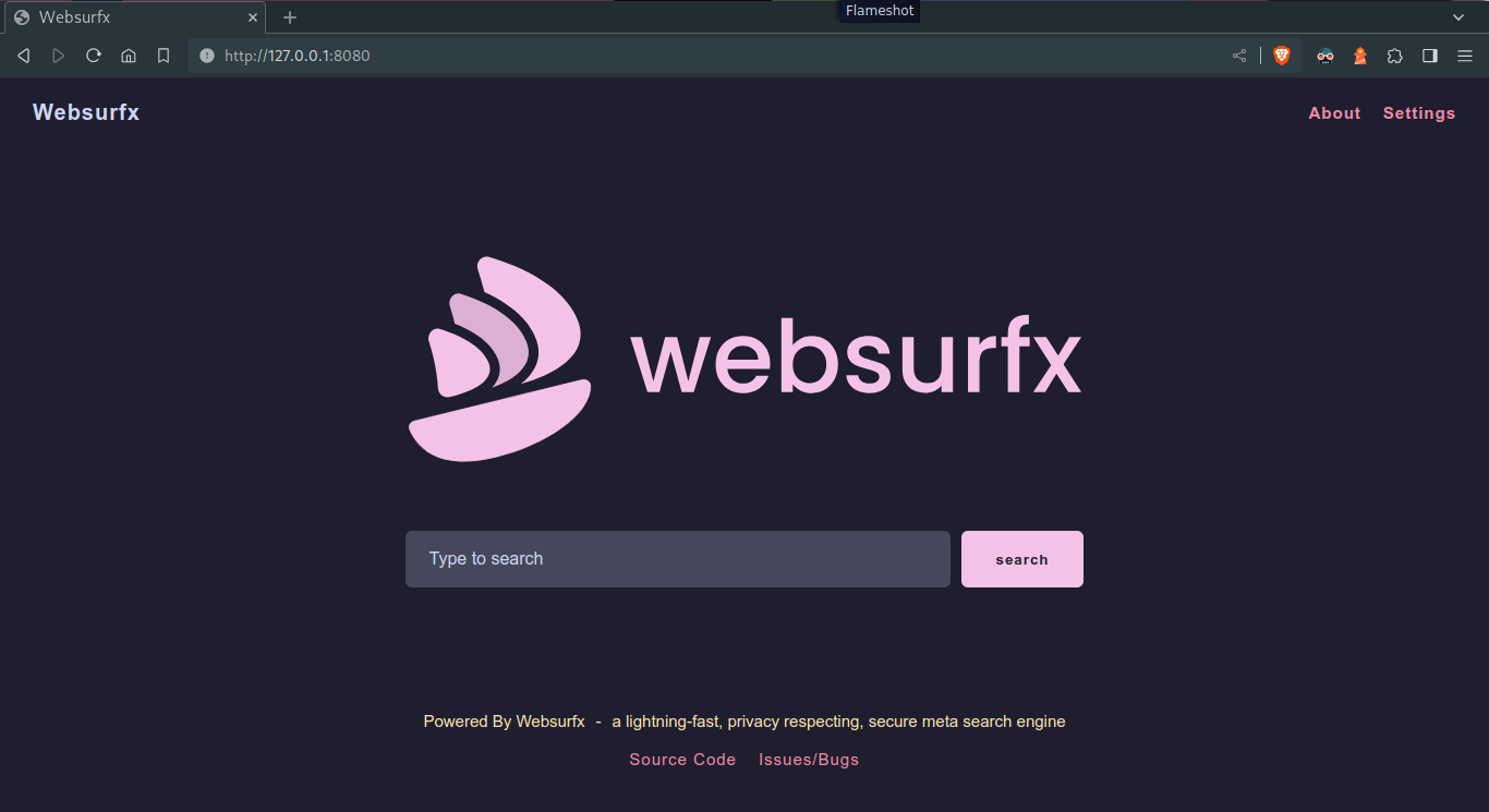 websurfx screenshot 1