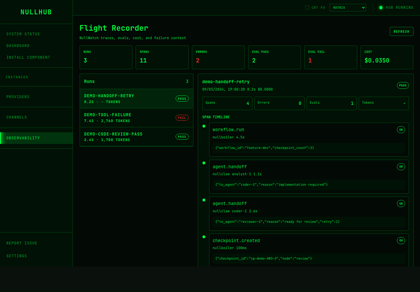 nullhub screenshot 1