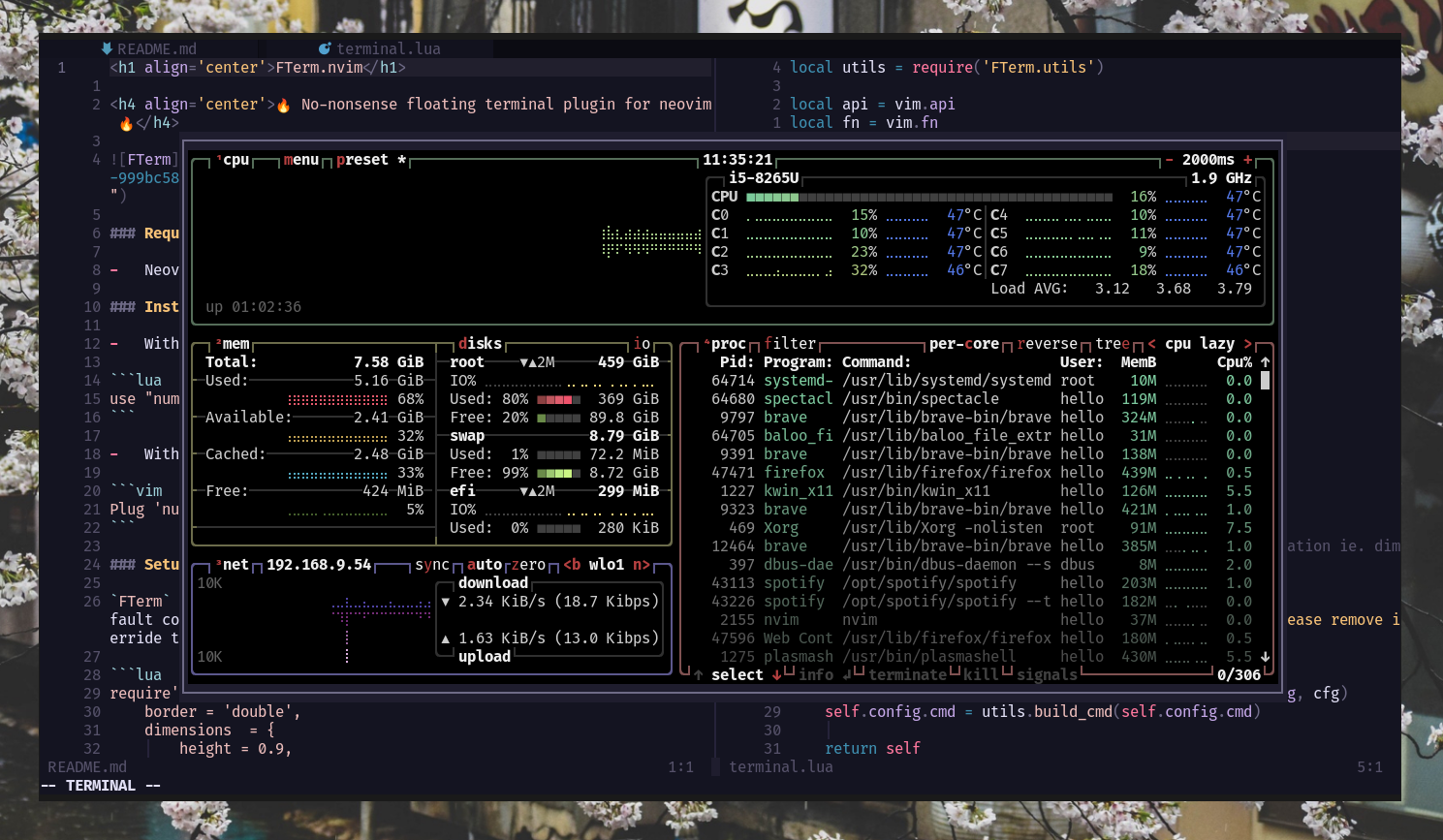 FTerm.nvim screenshot 3