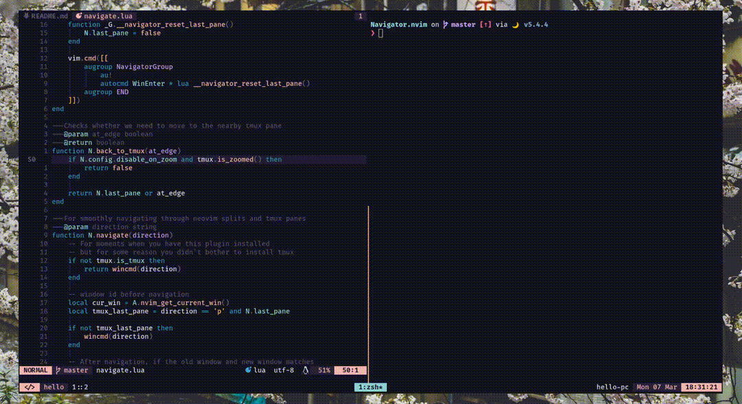 Navigator.nvim screenshot 1