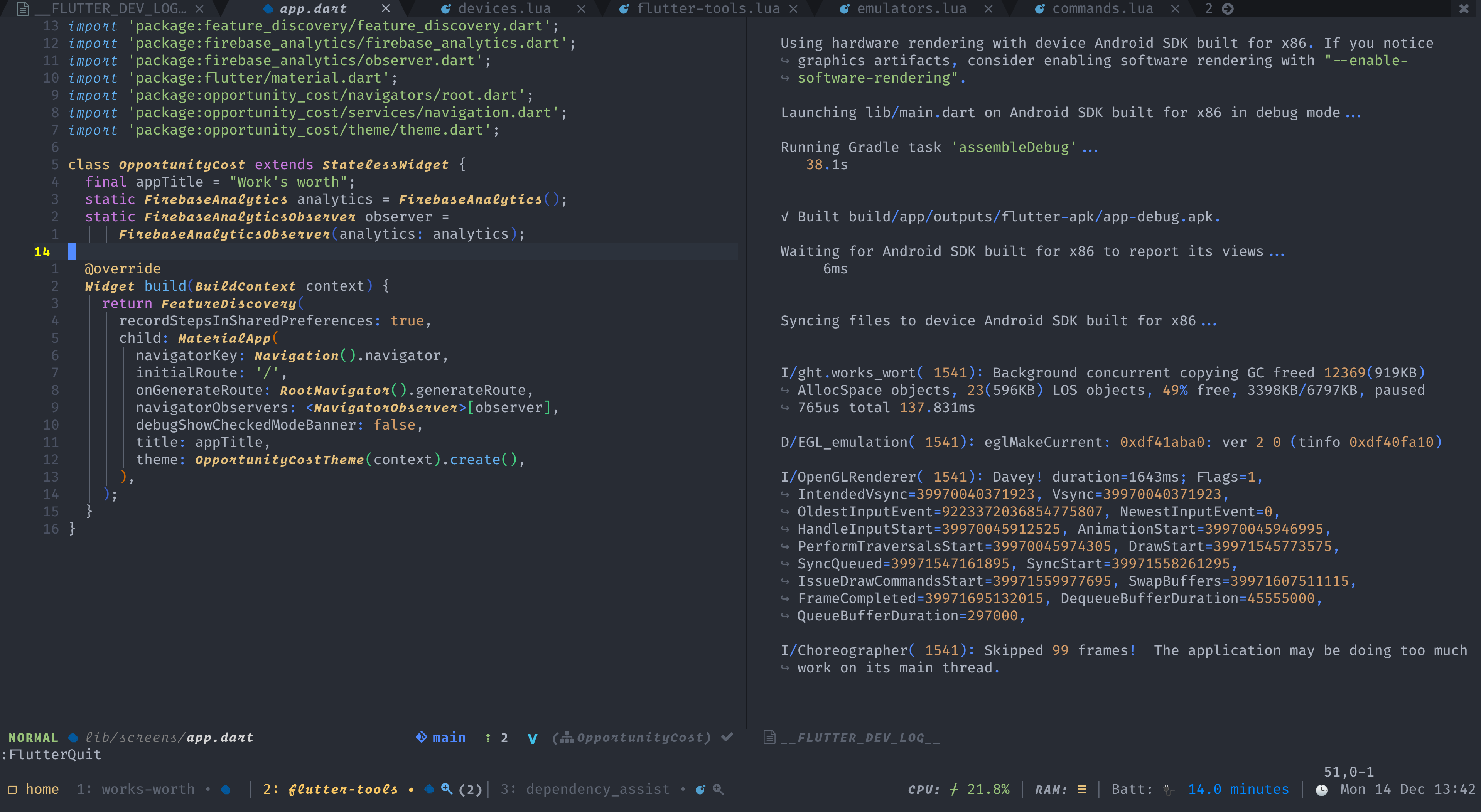flutter-tools.nvim screenshot 4