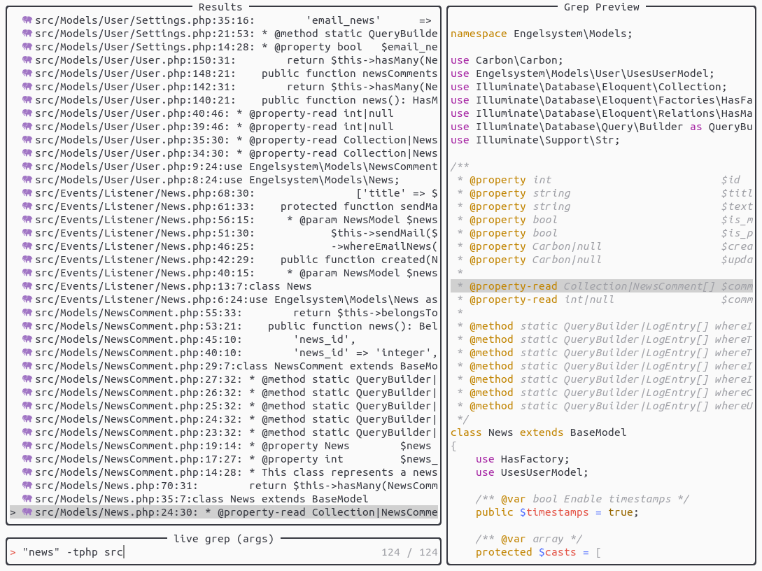 telescope-live-grep-args.nvim screenshot 1