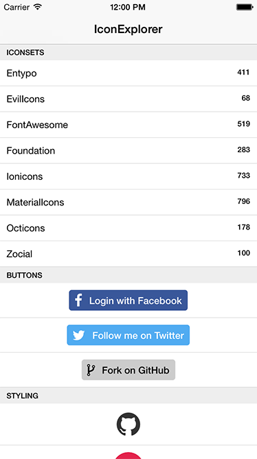 react-native-vector-icons screenshot 2