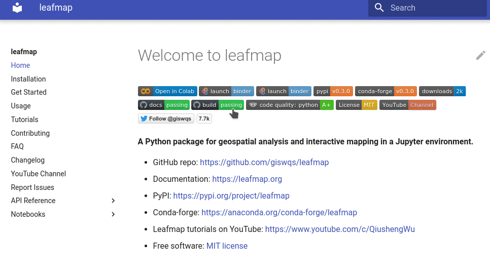 leafmap screenshot 1