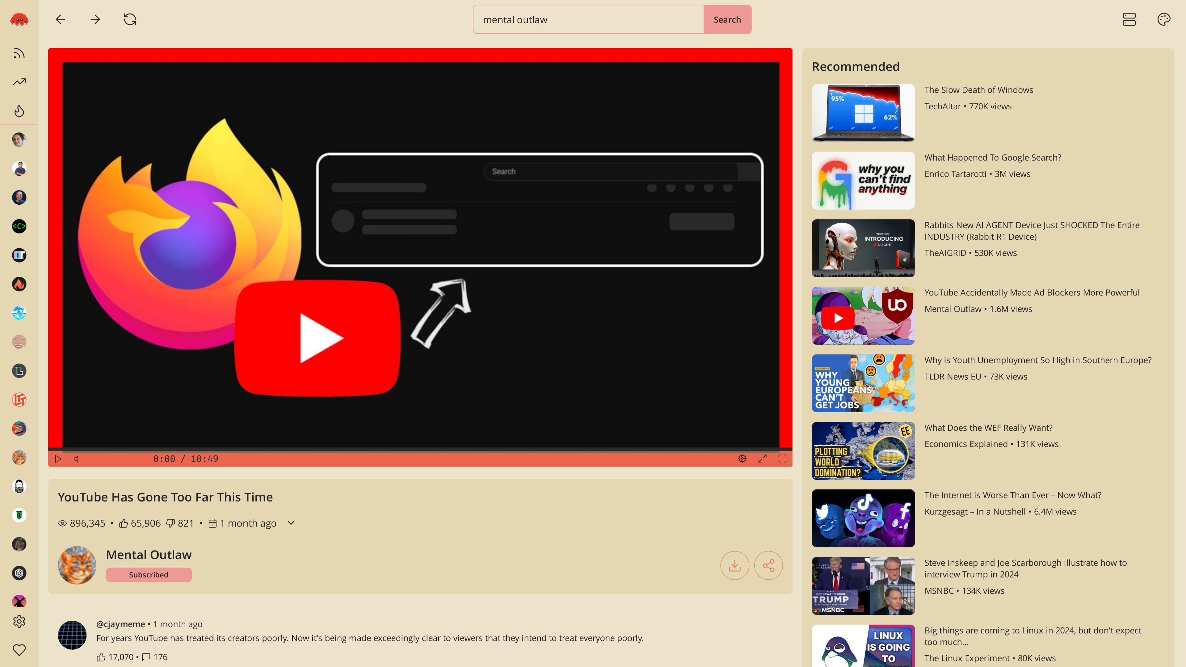 RustyTube screenshot 4