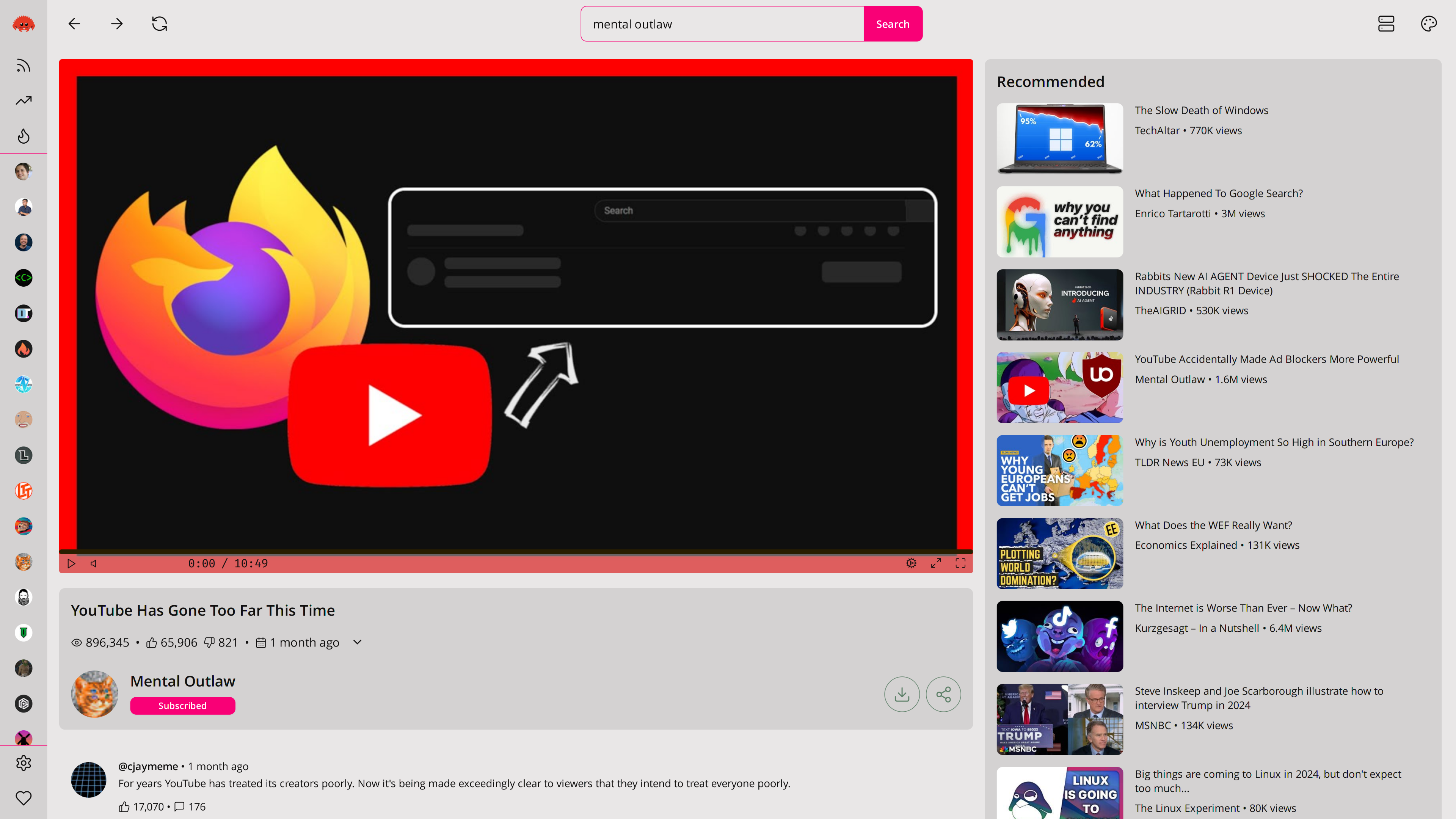 RustyTube screenshot 3