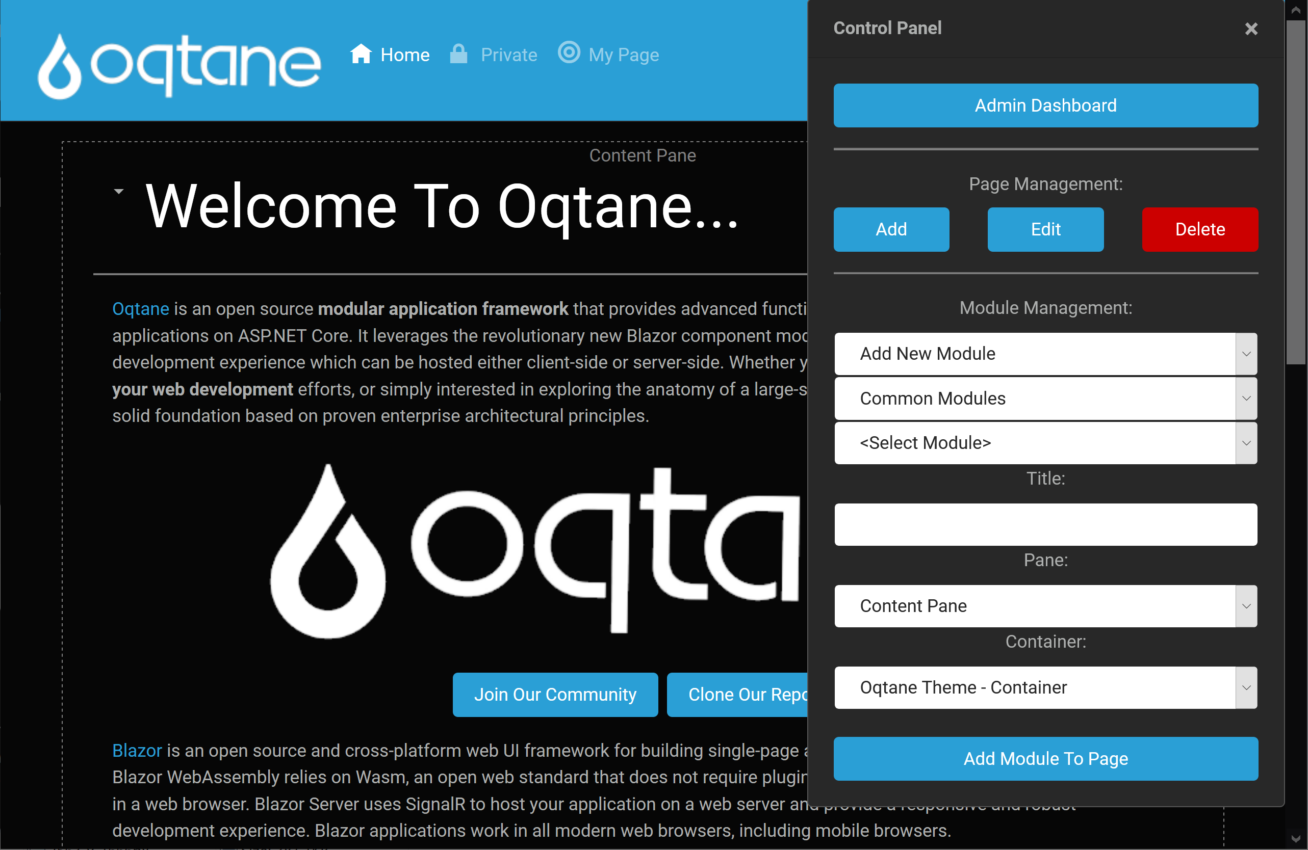 oqtane.framework screenshot 11