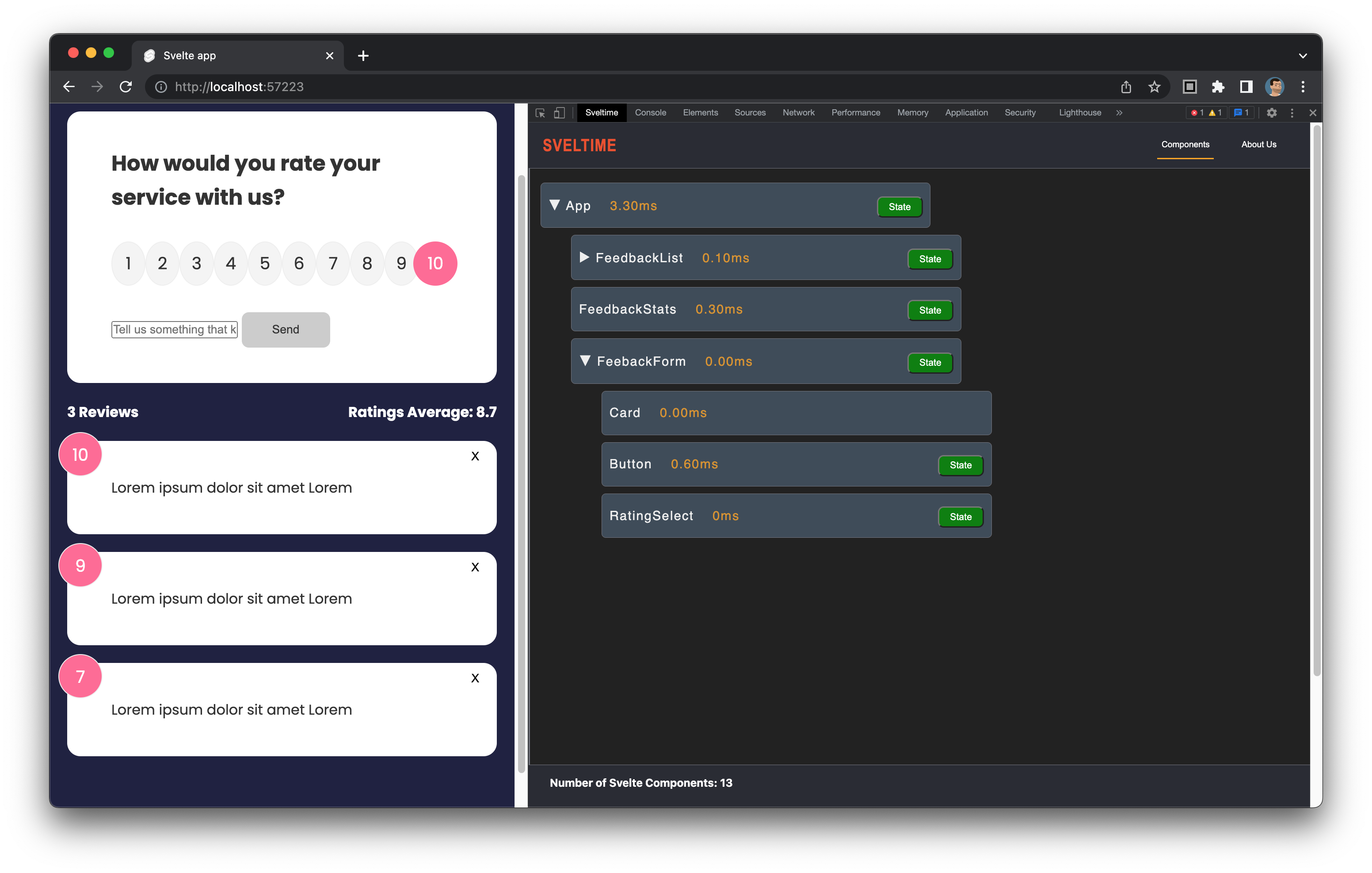 Sveltime screenshot 2