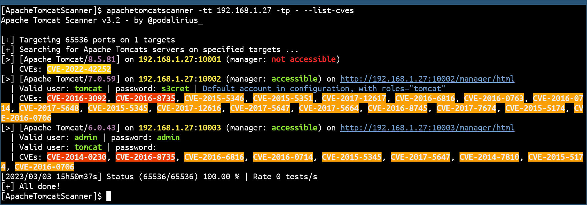 ApacheTomcatScanner screenshot 3