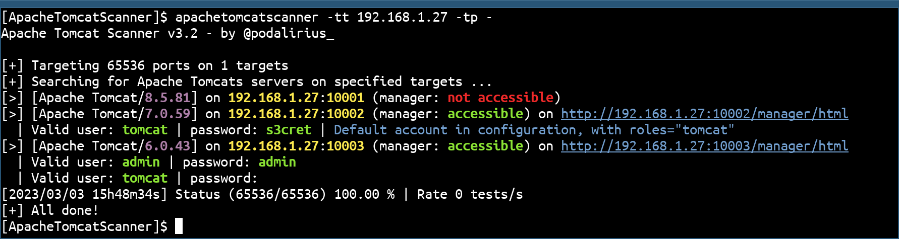 ApacheTomcatScanner screenshot 2