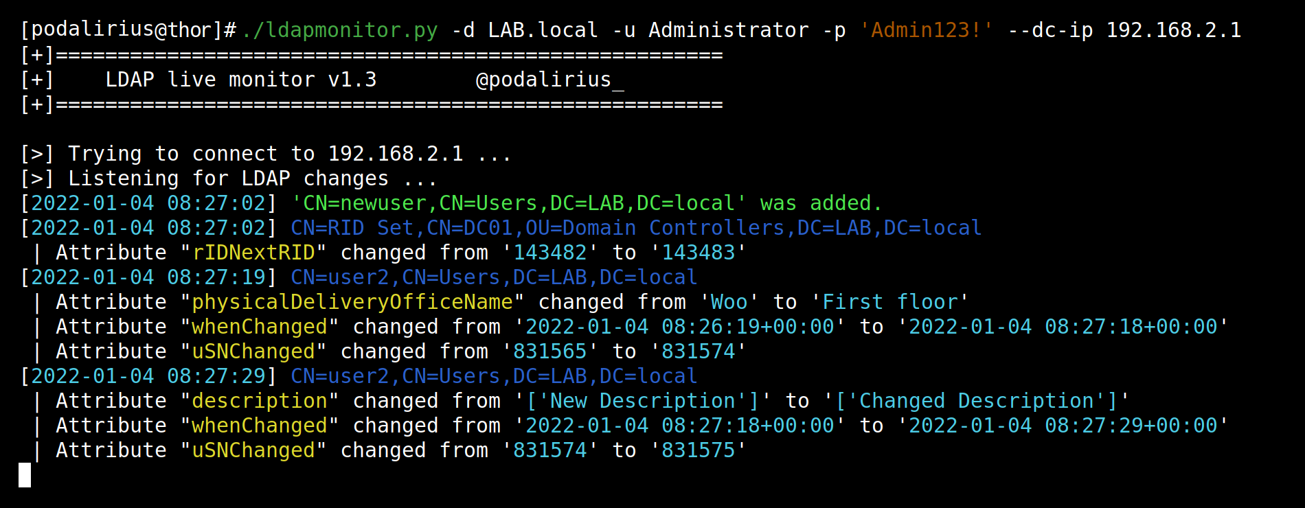 LDAPmonitor screenshot 2