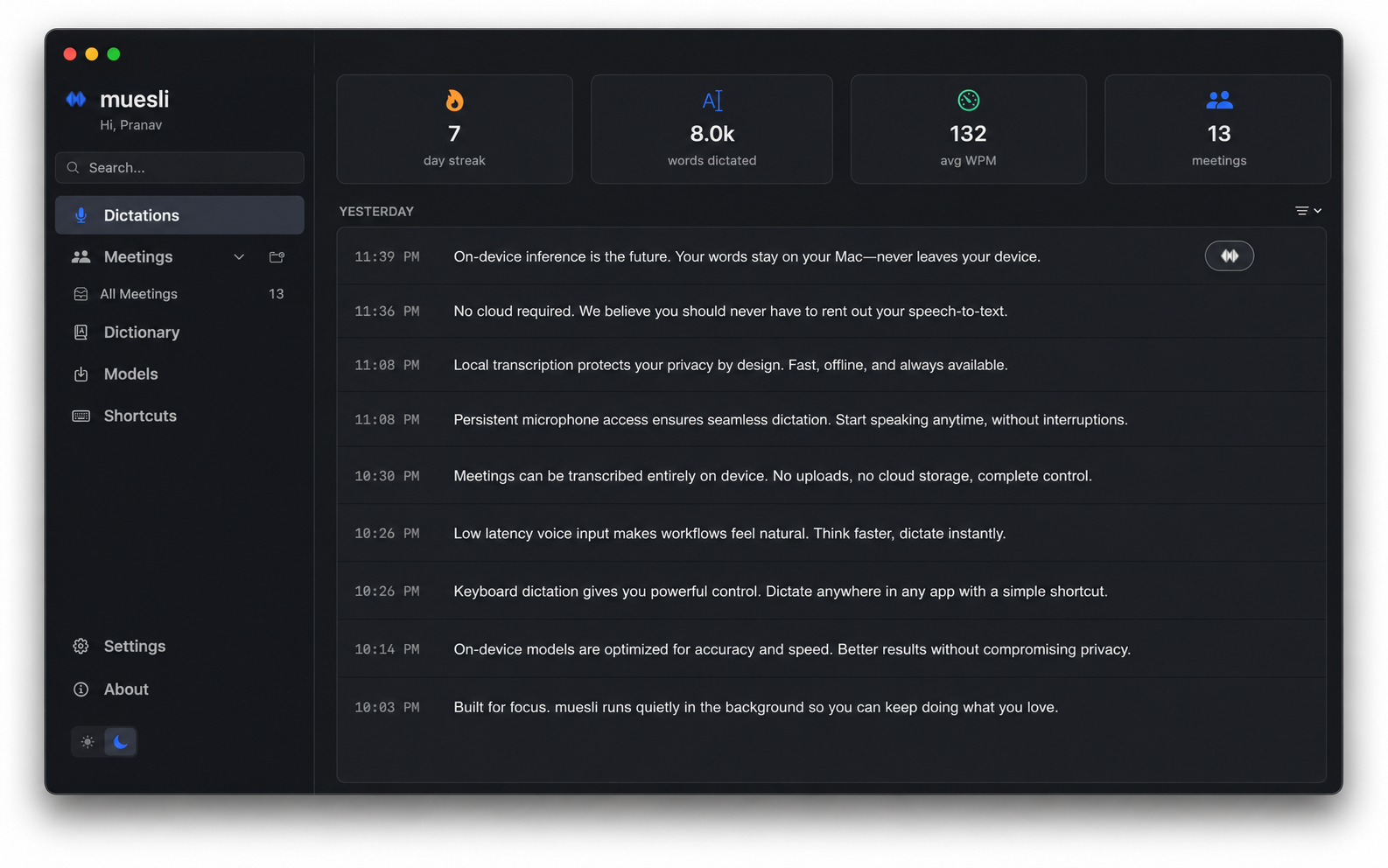 muesli screenshot 1