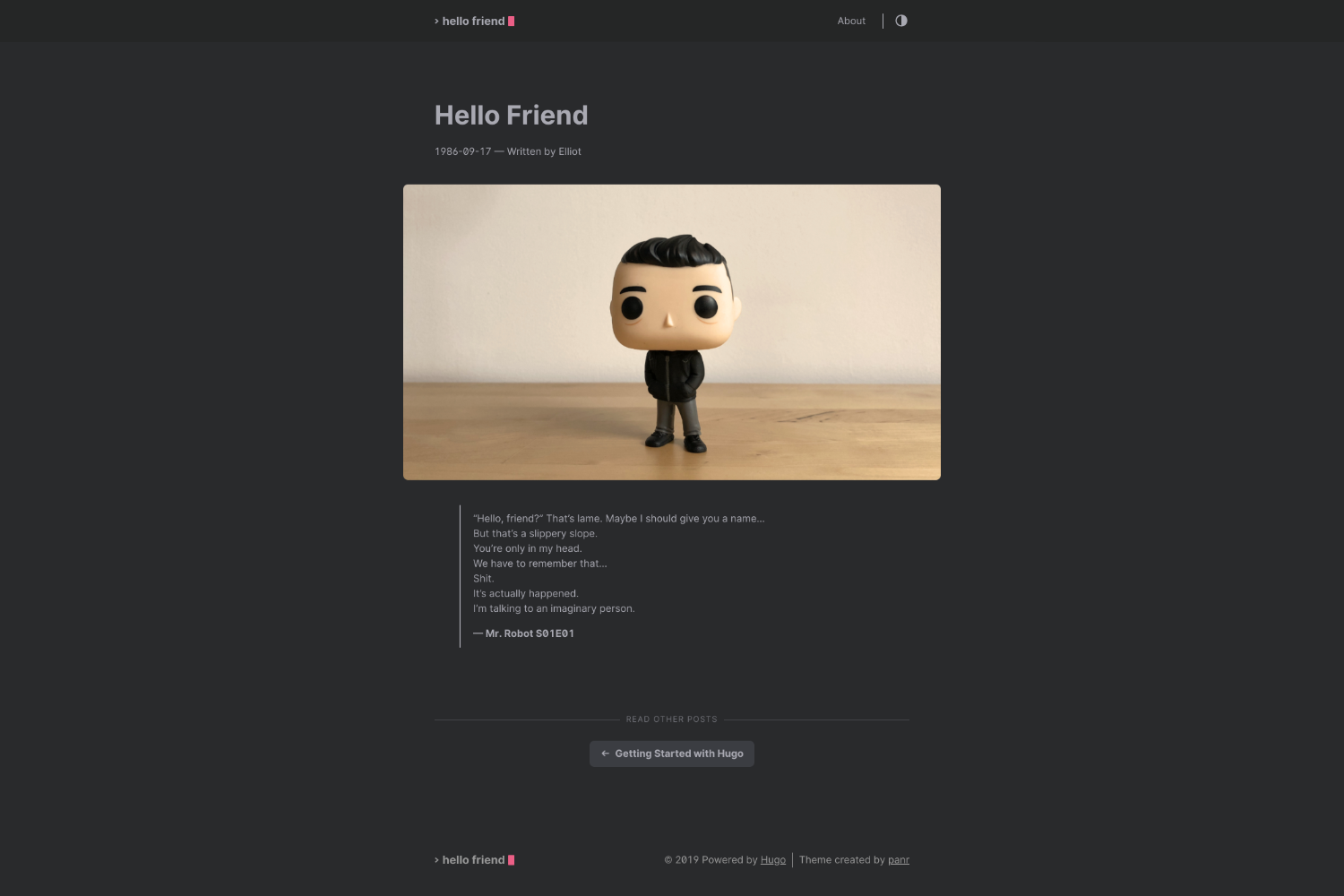 hugo-theme-hello-friend screenshot 1