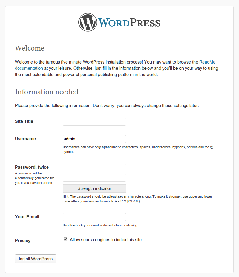 WordPress screenshot 2