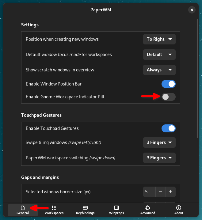PaperWM screenshot 1