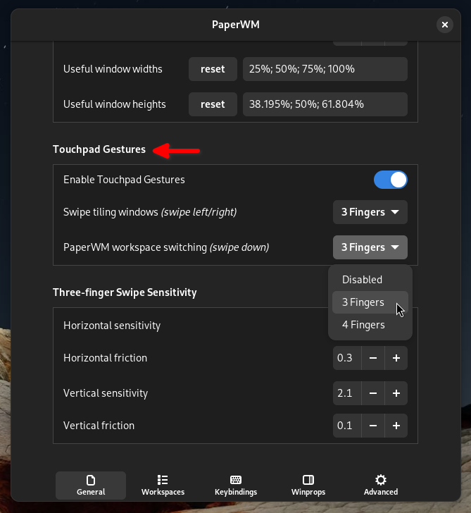 PaperWM screenshot 2