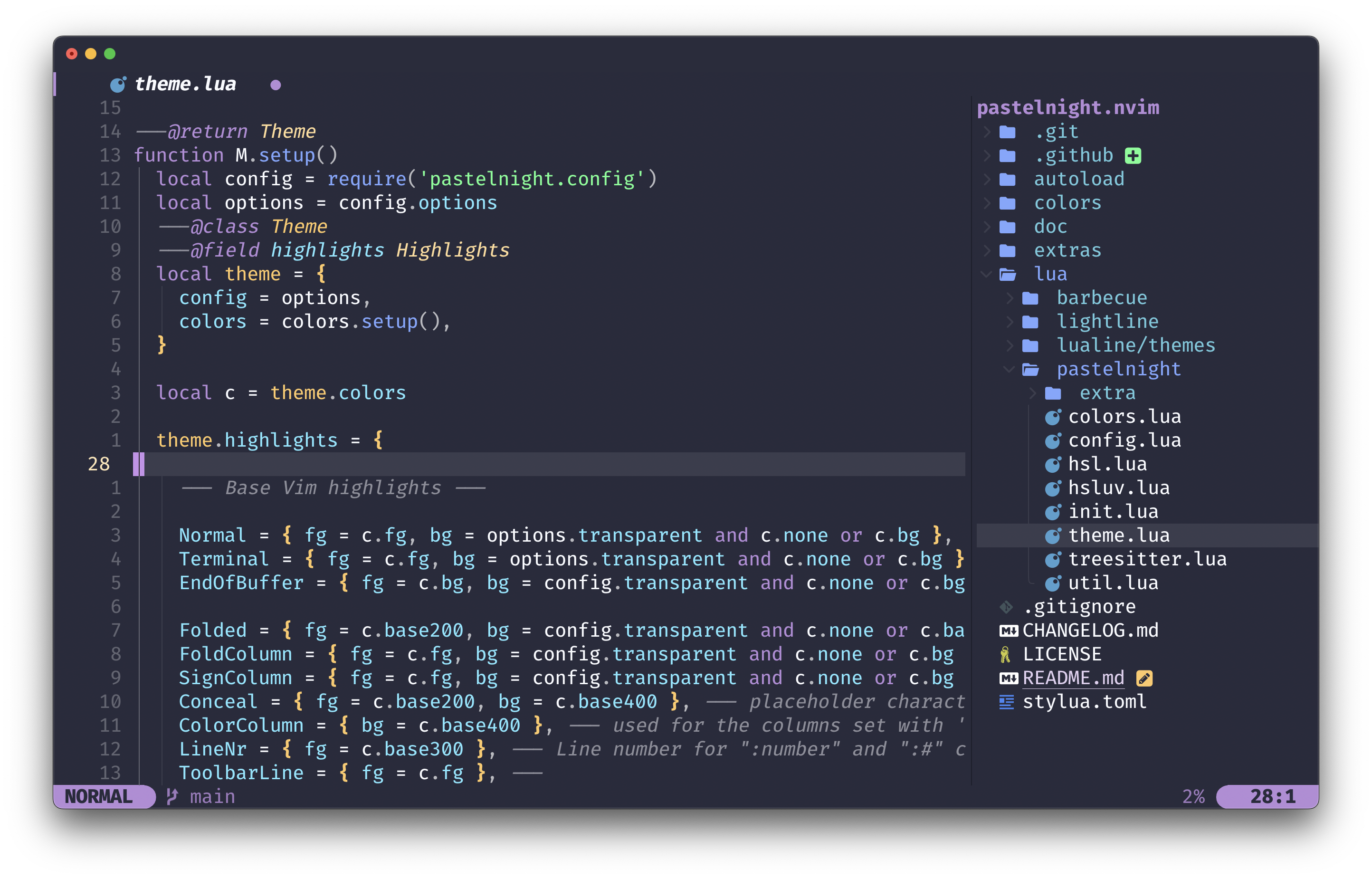 pastelnight.nvim screenshot 1
