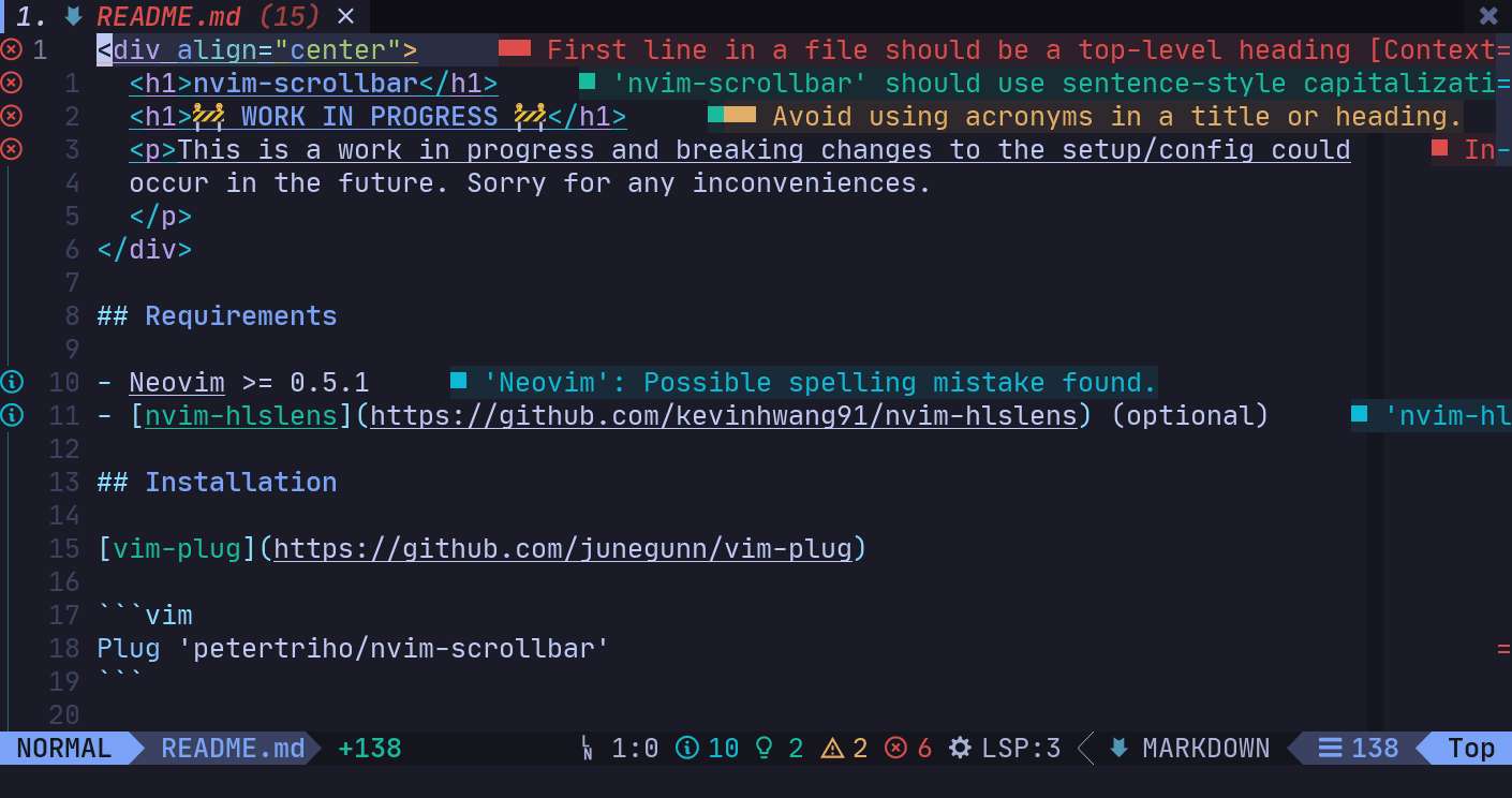 nvim-scrollbar screenshot 1