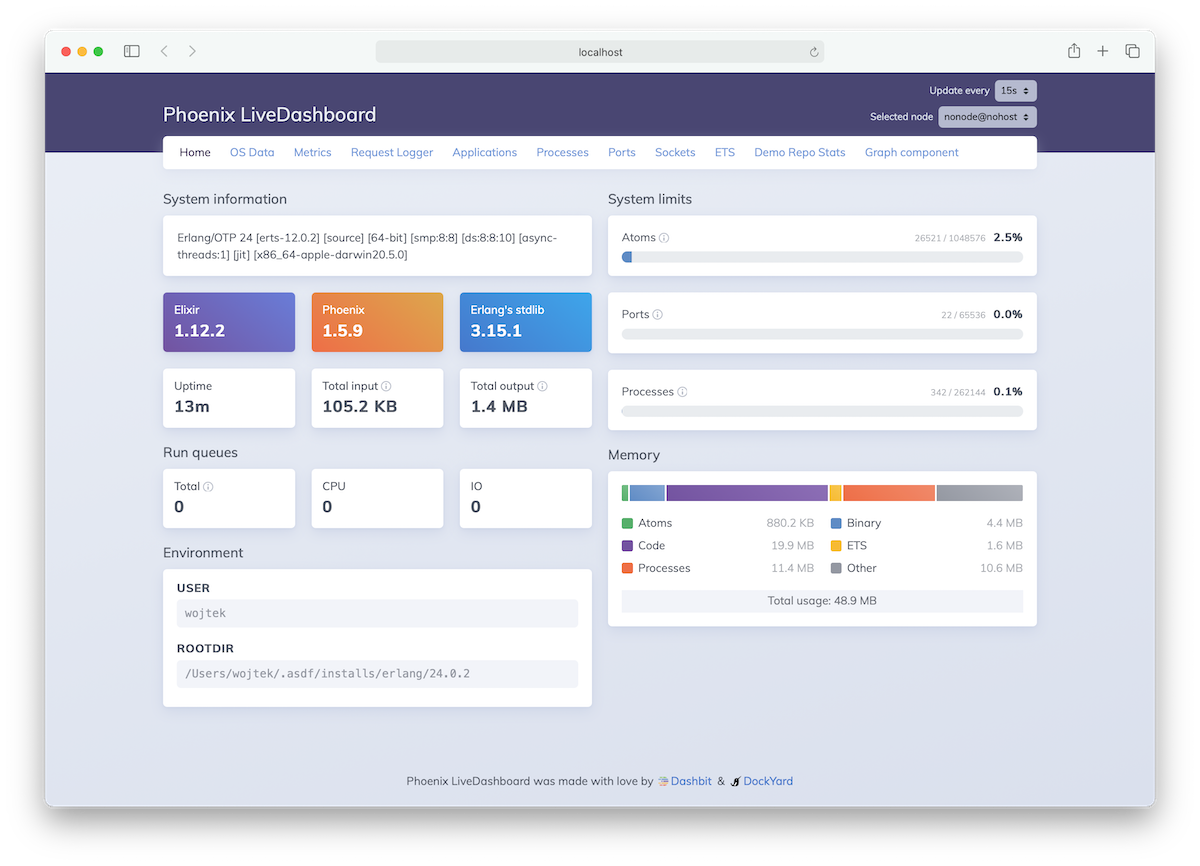 phoenix_live_dashboard screenshot 1