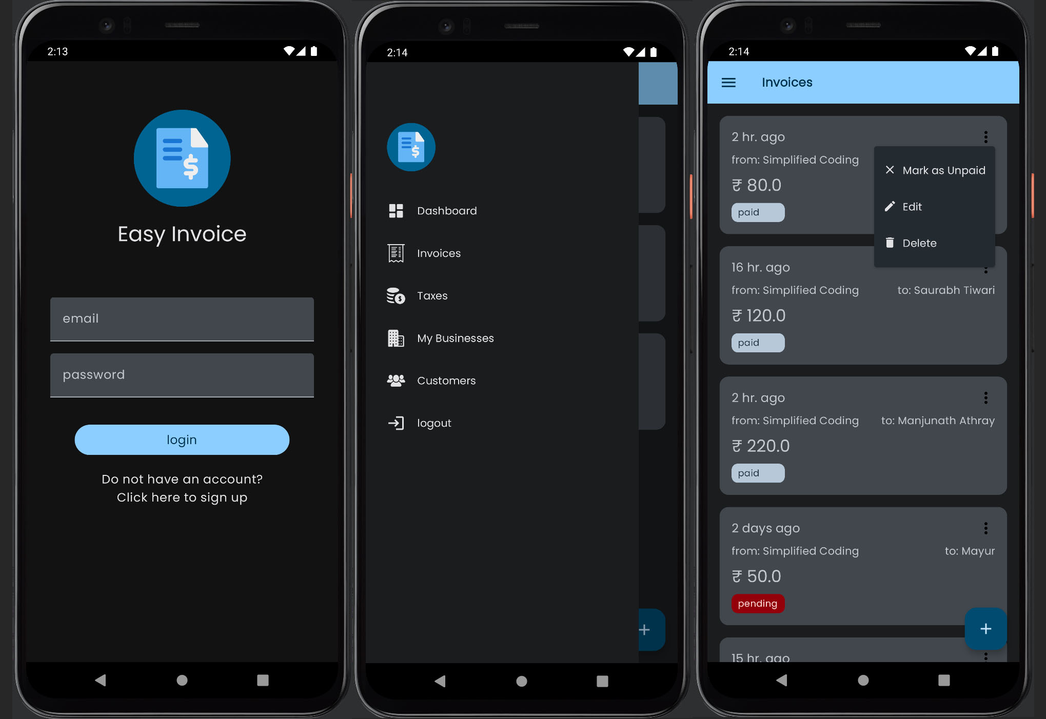 easy-invoice screenshot 1