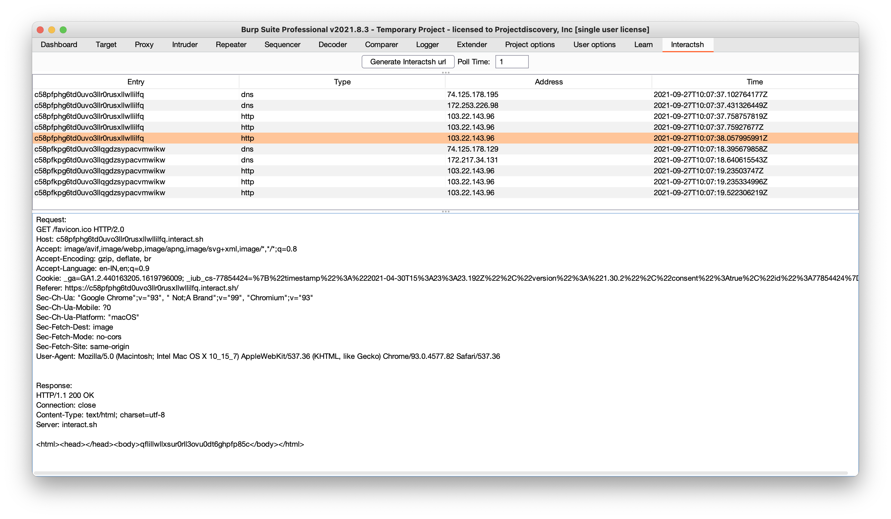 interactsh screenshot 4