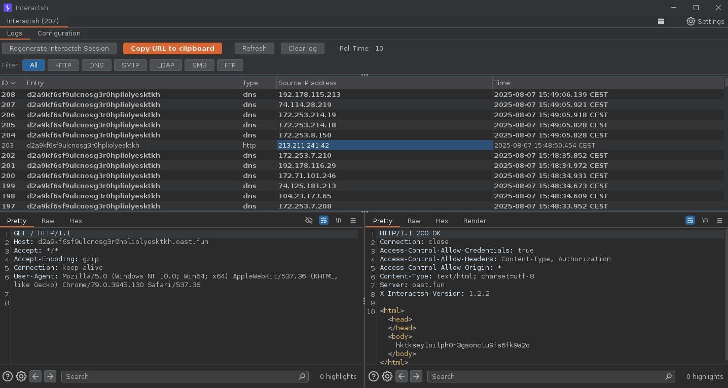 interactsh screenshot 5