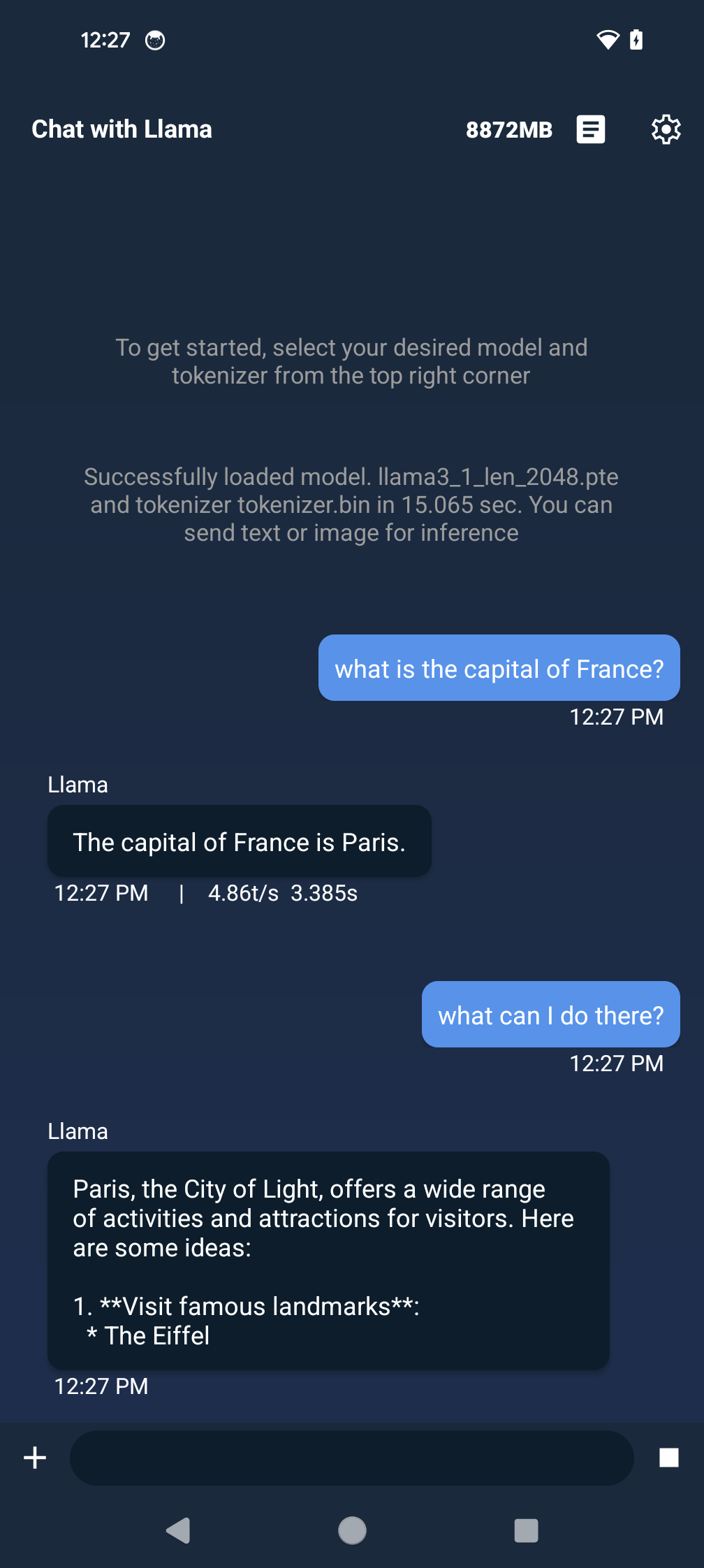 torchchat screenshot 2