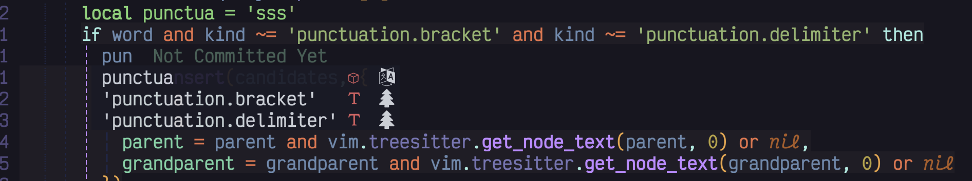 cmp-treesitter screenshot 1
