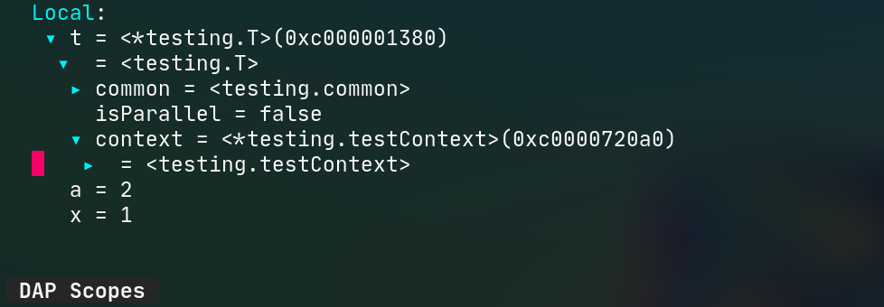 nvim-dap-ui screenshot 2
